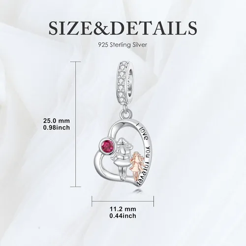 Vista 193 de PROESS Dije para padre, madre e hija, pulsera de plata de ley para pulseras, regalos de cumpleaños, día de San Valentín, para hija, madre, amante
