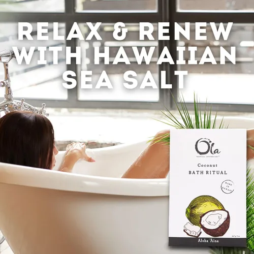 Vista 5 de Ola Tropical Apothecary Rituales de baño de sal marina hawaiana perfumada de coco - 2 onzas