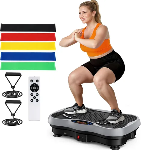 Vista 10 de Vibration Plate Exercise Machine, 130 Levels Full Body Workout Vibrating Plate for Lymphatic Drainage Weight Loss, 450 Lbs Capacity Shake Platform