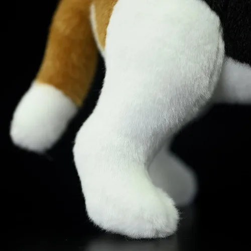 Vista 7 de Almohada de peluche realista Beagle de 11.4 pulgadas, grande, para perro de peluche Lindo cachorro animal, decoración del hogar