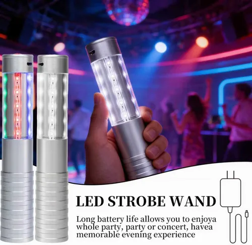 Vista 5 de Luces LED estroboscópicas para botella de servicio para niña, baton, reutilizable, recargable, servicio LED, champán, 2 piezas para bar, club