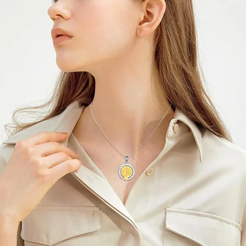 Vista 3 de AXELUNA Collar de plata de ley con 12 constelaciones de ojo egipcio de Horus de Horus, joyería para regalo de mujer
