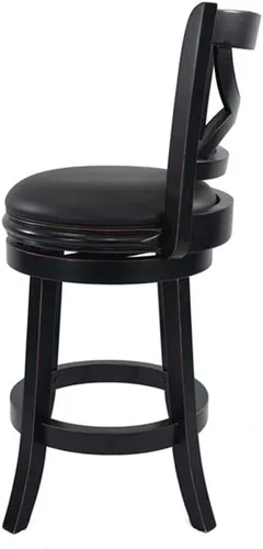 Vista 5 de Boraam Florence Taburete giratorio de madera con altura de mostrador - Black Sandthru