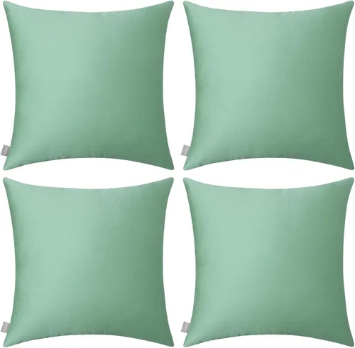 Vista 10 de Thmyo - Paquete de 4 fundas de almohada decorativas de 100 % algodón para lumbar, cómodas, sólidas, para Navidad/Halloween, fundas de cojín Blanco