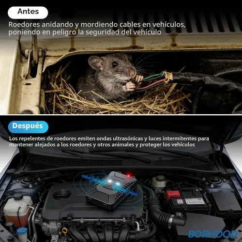 Vista 4 de Repelente ultrasónico de plagas de ardillas de roedores para automóvil