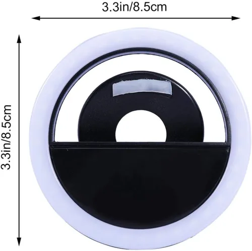 Vista 5 de Hemobllo Anillo para selfie, anillo para selfie, círculo, videoconferencia, clip, recargable, 3 modos, cámara para maquillaje, fotografía, teléfono