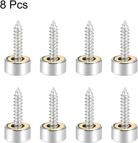 Vista 3 de uxcell Tornillos de espejo tapas decorativas cubierta clavos acero inoxidable pulido 0.394 in 8pcs
