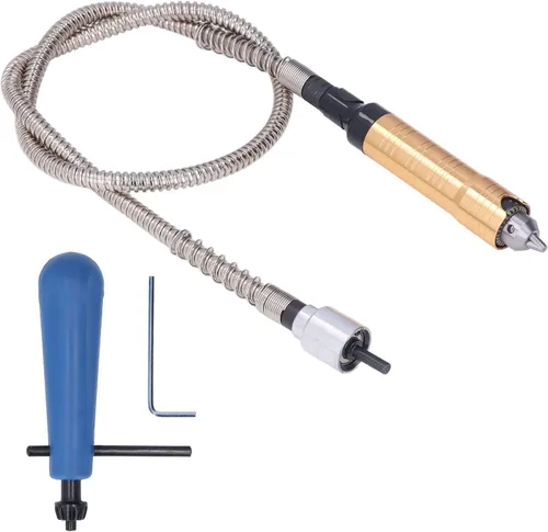 Vista 9 de Mandril de extensión de eje flexible, adaptador de llave de portabrocas de 0.01-0.26 pulgadas, accesorio flexible para taladro eléctrico herramienta