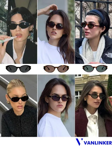 Vista 2 de VANLINKER Gafas de sol polarizadas retro ovaladas para mujeres y hombres, cara pequeña, estilo vintage de los años 90, VL9850