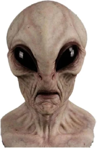 Vista 11 de Máscara de alienígena de látex para disfraz de cabeza completa, disfraz extraterrestre para Halloween, carnaval, fiesta de disfraces