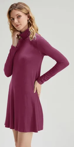 Vista 4 de KEEDONE Vestido de manga larga con cuello de tortuga para mujer