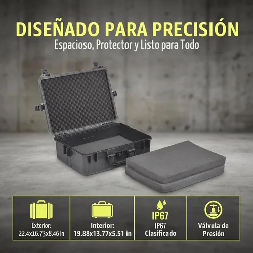 Vista 4 de MEIJIA Funda rígida protectora impermeable portátil, funda para cámara con espuma de ajuste personalizable insertada, apta para uso con drones