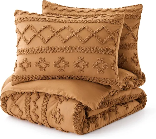 Vista 43 de Oli Anderson Juego de Edredón Beige Queen Acolchado Juego de Ropa de Cama Queen 3 Piezas, Edredón Boho Shabby Chic con 2 Fundas de Almohada
