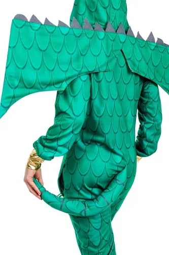 Vista 8 de Tipsy Elves Disfraz de dragón para mujer mono de monstruo mítico verde de Halloween