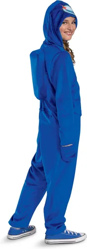 Vista 5 de Disguise Disfraz de impostor azul de Among Us, overol con capucha oficial de Among Us para niños