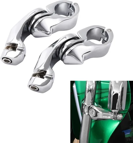 Vista 12 de TCMT 10 mm Estribos para motocicletas Compatibles con Harley Street Glide Road King Montura macho (Estribos estilo A, negro)