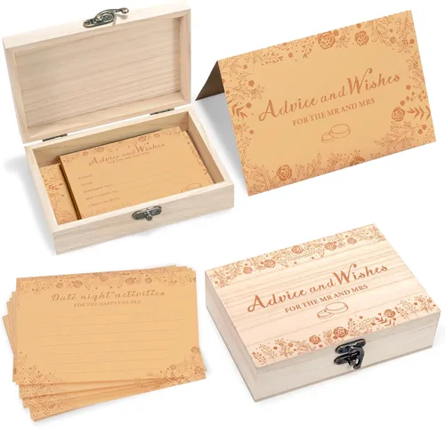 Vista 7 de Consejos y deseos para la futura novia, tarjetas de consejos de boda para decoraciones de despedida de soltera, juegos de despedida de soltera, caja