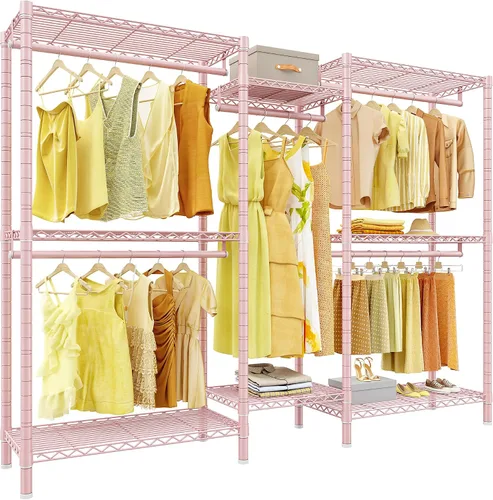 Vista 13 de Raybee Perchero de Ropa de Servicio Pesado Capacidad de Carga 795 LBS Percheros de Ropa Portátiles para Colgar Ropa Perchero Ajustable, 56" An x 16