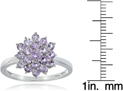 Vista 3 de Ice Gems - Anillo de plata de ley con amatista auténtica