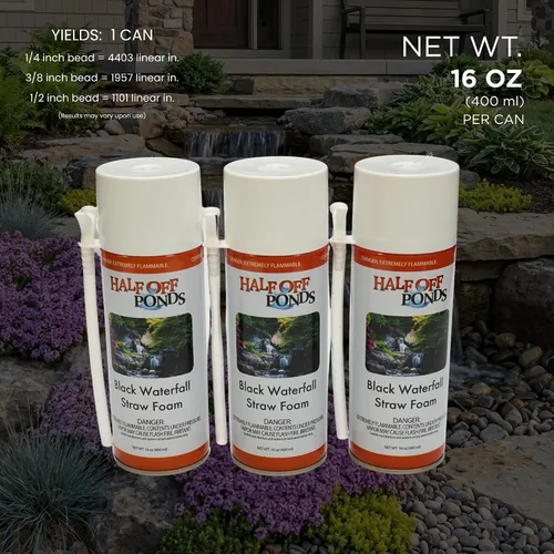 Vista 5 de HALF OFF PONDS Simply Waterfalls 6100 - Kit de cascada con revestimiento de PVC de 10' x 25' y bomba de 6,100 GPH - PVCPLAN4
