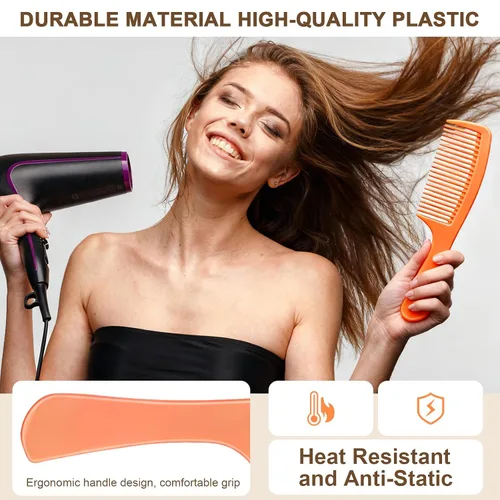 Vista 3 de Peines de pelo para mujer, peines de pelo de dientes anchos y cola de rata, herramienta para el cabello, 10 peines para el cabello, herramienta