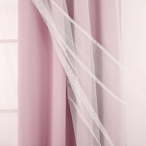 Vista 6 de Deconovo Cortinas opacas con ojales en la parte superior para mezclar y combinar con panel de aislamiento térmico, 2 piezas lavanda y 2 cortinas