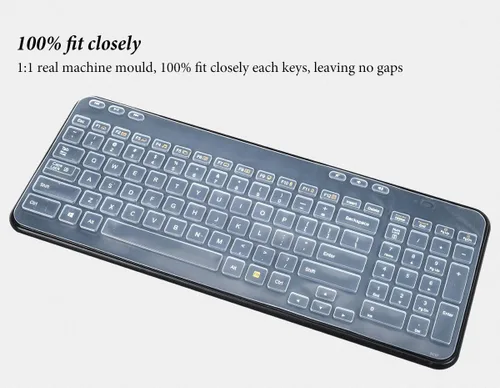 Vista 2 de Logitech MK320-YR002/Y-R0009 - Funda para teclado de escritorio inalámbrico Logitech MK320-YR002/Y-R0009, protector de teclado transparente