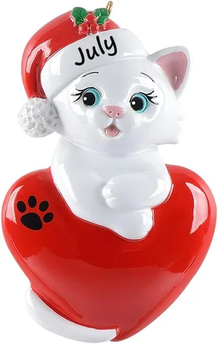 Vista 9 de Adorno personalizado de recuerdo de la primera Navidad de gatito, regalo para amantes de los gatos, padres de piel, papá, mamá, niño