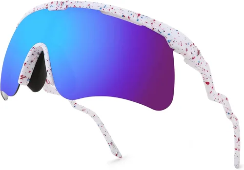 Vista 7 de FEISEDY Gafas de sol para hombres y mujeres, polarizadas grandes retro sin montura TR90 marco para béisbol, ciclismo, deportes B4073