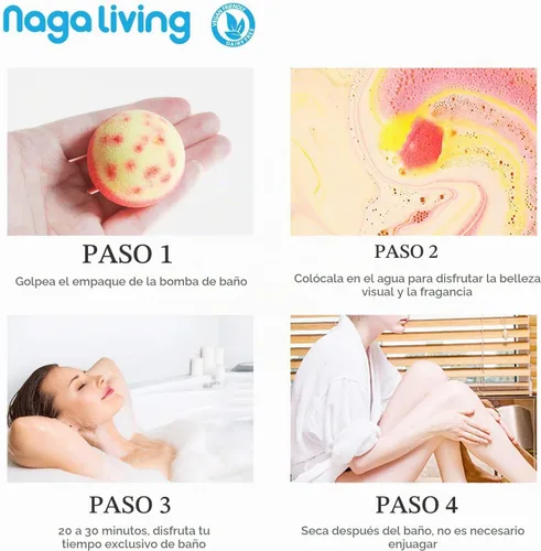 Vista 7 de Set de regalo de bombas de baño, 10 bombas de baño de burbujas orgánicas