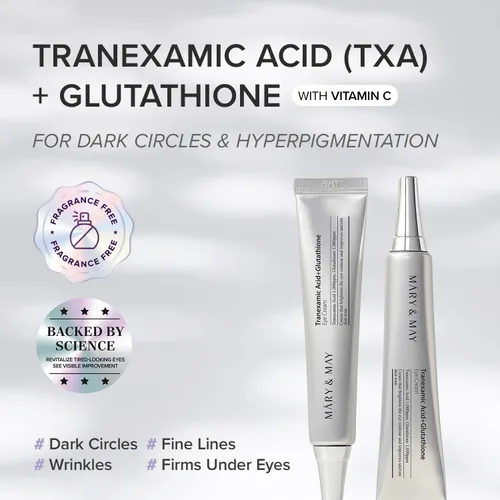 Vista 2 de Mary&May Set especial de crema para ojos de glutatión - Potente antioxidante, reduce las ojeras en los ojos, mejora el tono desigual de la piel