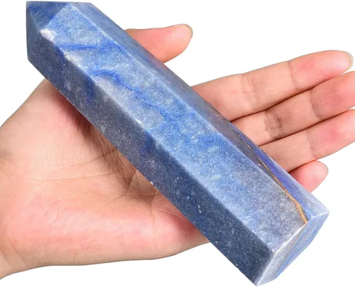 Vista 46 de AMOYSTONE Obelisco de Piedra de Sangre Africana Varita de Cristal Curativo Grande Torre Columna Facetada de 6 Lados Reiki Chakra Meditación Terapia