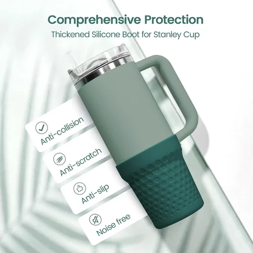 Vista 3 de Funda de silicona para botas para accesorios de taza Stanley, funda de silicona para botella de agua para tazas Stanley Quencher H2.0 y Quencher