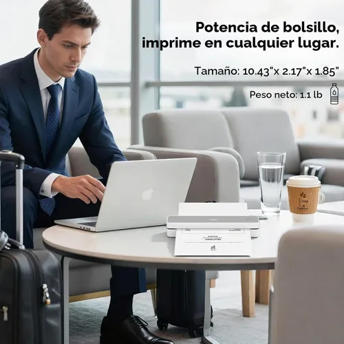 Vista 6 de HPRT Impresora portátil inalámbrica para viajes, impresora térmica sin MT610-gris+10hojas