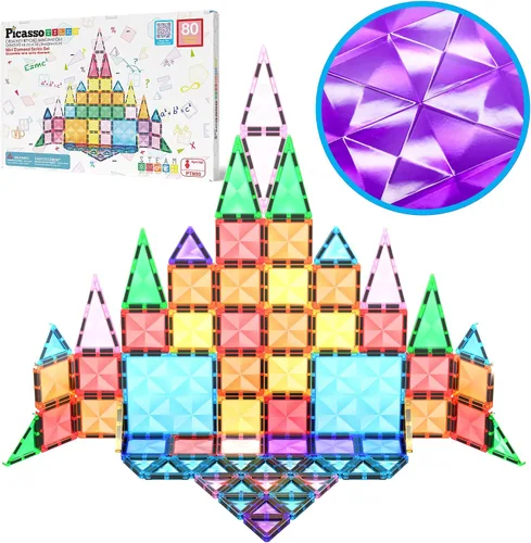 Vista 8 de PicassoTiles Bloques de Construcción de Azulejos Magnéticos Tamaño Mini Serie Diamante Juguetes Magnéticos Tamaño de Viaje Imanes de Construcción