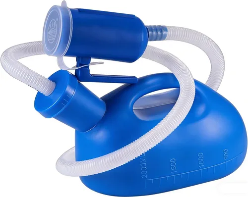 Vista 6 de Jarra reutilizable para orina masculina de 47.2 pulgadas de largo tubo con tapa, portátil grueso para hombre, 67.6 fl oz, para hospital, campamento