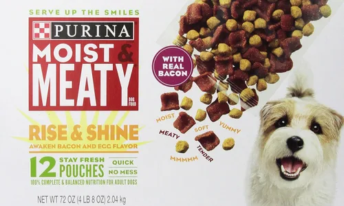 Vista 15 de Purina Moist and Meaty Hamburguesa con Sabor a Queso Cheddar Comida Seca Suave para Perros en Bolsas - 36 ct. Bolsa