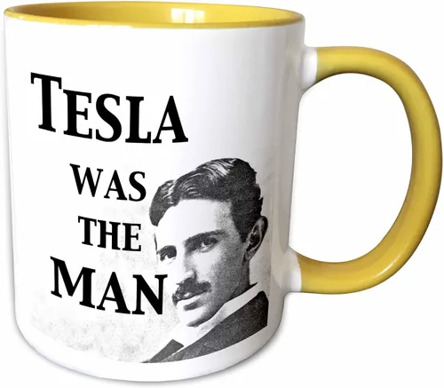 Vista 11 de 3dRose Tesla Was The Man - Taza de 11 onzas, color negro