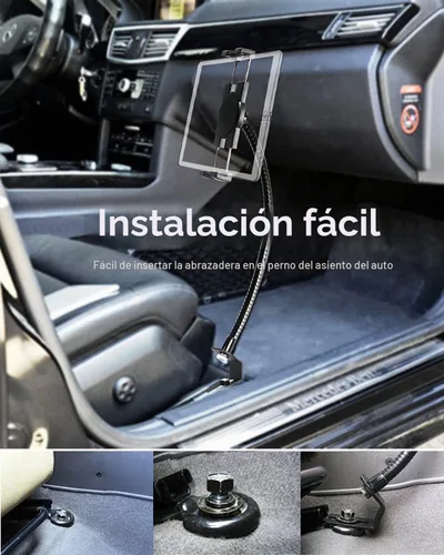 Vista 5 de Z Fold - Soporte plegable para teléfono - Soporte para tableta, riel de asiento de coche/camión, soporte de suelo ajustable con cuello de cisne