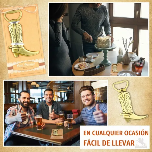 Vista 5 de Youyole Paquete de 24 abrebotellas para botas vaqueras con tarjetas