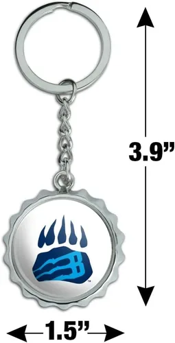 Vista 2 de GRAPHICS & MORE Bob Jones University Secondary Logo Keychain Chrome Plated Metal Pop Cap Bottle Opener