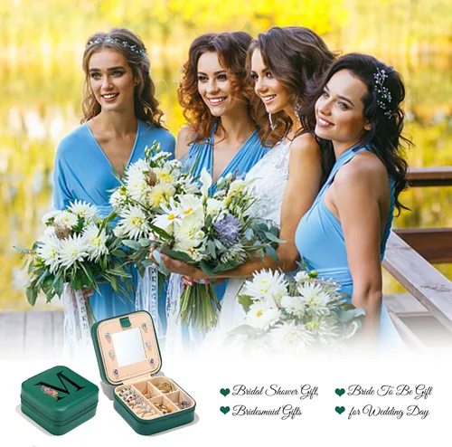 Vista 9 de Parima Joyero de viaje pequeño organizador de joyero, soporte para joyas, collar, anillo y aretes, caja de viaje, esencial, regalo de cumpleaños