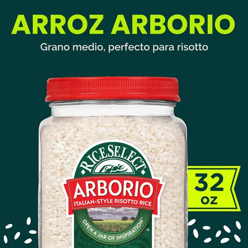 Vista 3 de RiceSelect Arborio Rice for Italian Risotto, arroz sin gluten premium, sin OMG, tarro de 32 onzas, (paquete de 1) Arroz de estilo italiano