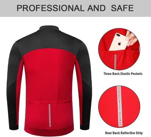 Vista 4 de Przewalski Chaqueta térmica de manga larga con 3 bolsillos traseros para hombre