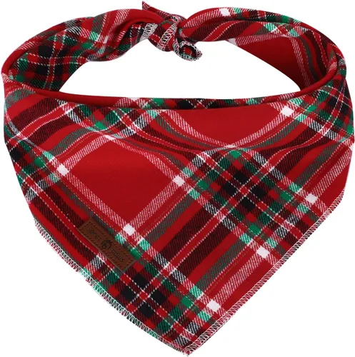 Vista 37 de Lionet Paws Bandana para Perro de Algodón Lavable Pañuelo Bufanda Bandana Triangular para Perros Pequeños Medianos y Grandes Cuadrícula Negra