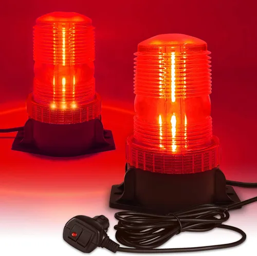Vista 9 de Luz estroboscópica LED, luces intermitentes de seguridad de emergencia de 12 V-24 V con cable magnético y cable recto de 16.4 pies para vehículo