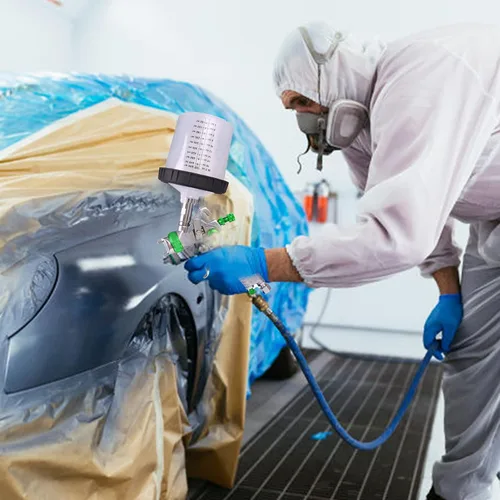 Vista 7 de Pulverizador de pintura con taza rápida de mezcla de pintura, kit de pistola de pintura en aerosol HVLP contiene boquillas de 1.4, 1.7 y 0.079 in