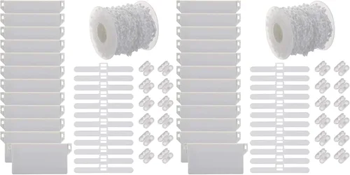 Vista 5 de Kit de reparación de pesos inferiores verticales con cadena y conector de plástico de repuesto de 32.8 ft, accesorios para persianas verticales