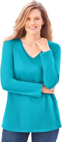 Vista 17 de Camiseta manga larga de talla grande para mujer Woman Within Negro