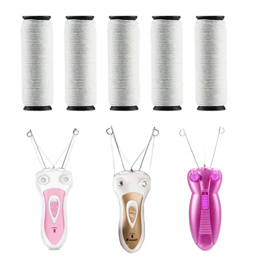 Vista 6 de Removedor de vello facial corporal eléctrico Surface Device Defeatherer Dispositivo con hilo de algodón depiladora recargable para señoras